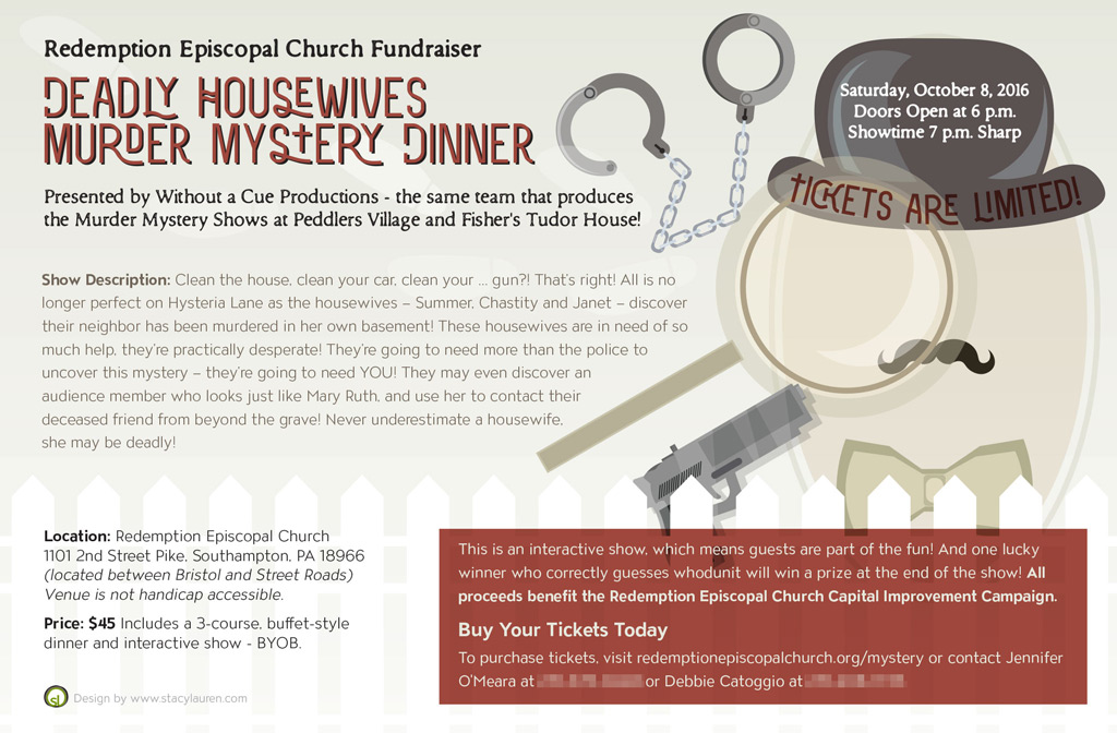 murder mystery postcard